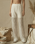 Floral Straight-Lace Pants