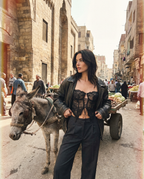 Butterfly Lace Cropped-Top