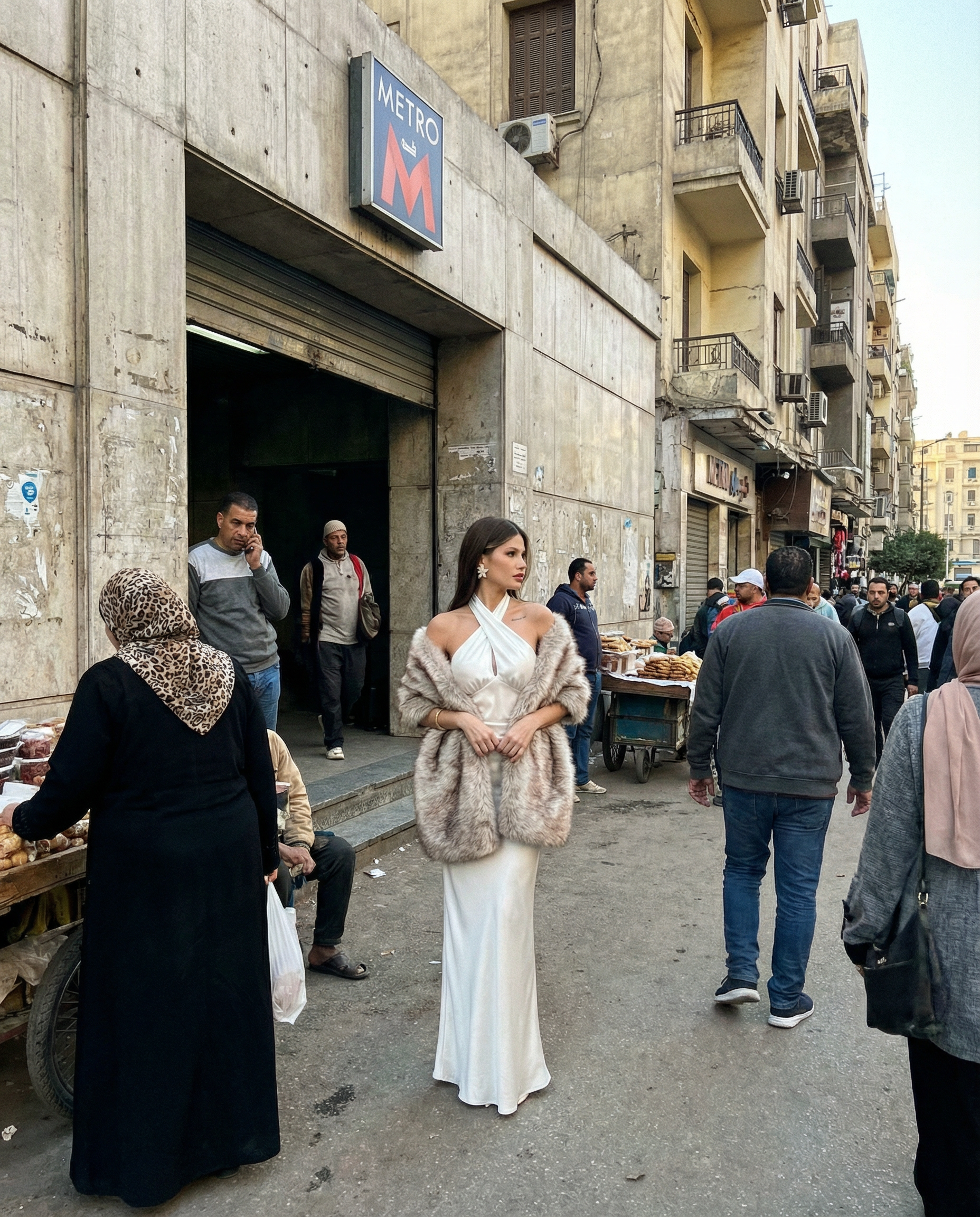 Fauxy Beige Fur Shawl