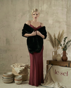 Kitty Black Fur Shawl