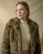 Fauxy Brown Fur Cropped Jacket
