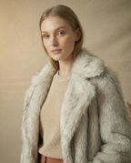 Fauxy Frost Grey Long Fur Coat