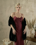 Kitty Black Fur Shawl