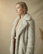 Fauxy Frost Grey Long Fur Coat