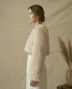 Beige Fur Cropped-Top