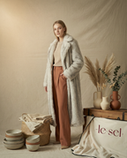 Fauxy Frost Grey Long Fur Coat