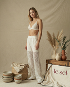 Floral Straight-Lace Pants