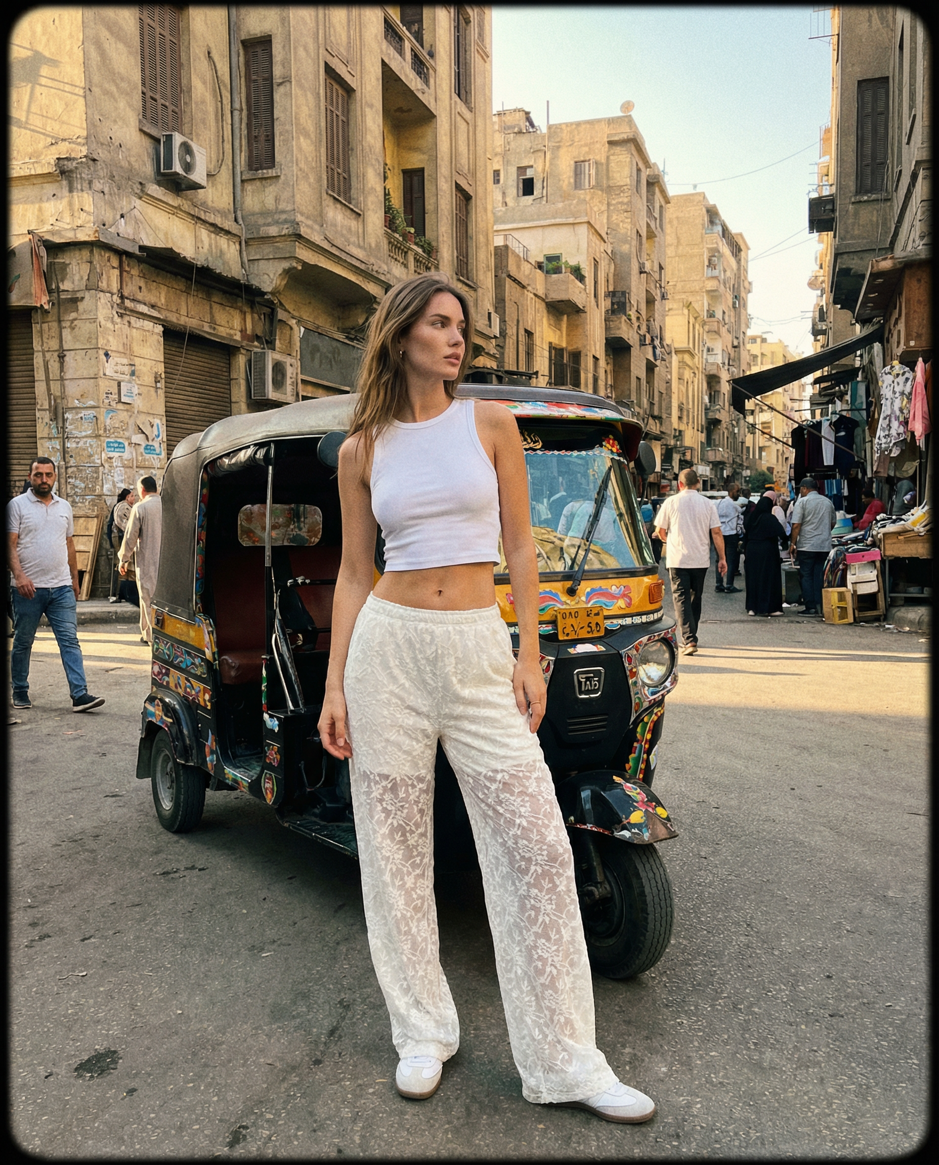 Floral Straight-Lace Pants