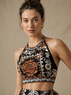 SMR Floral Halter Set - Black