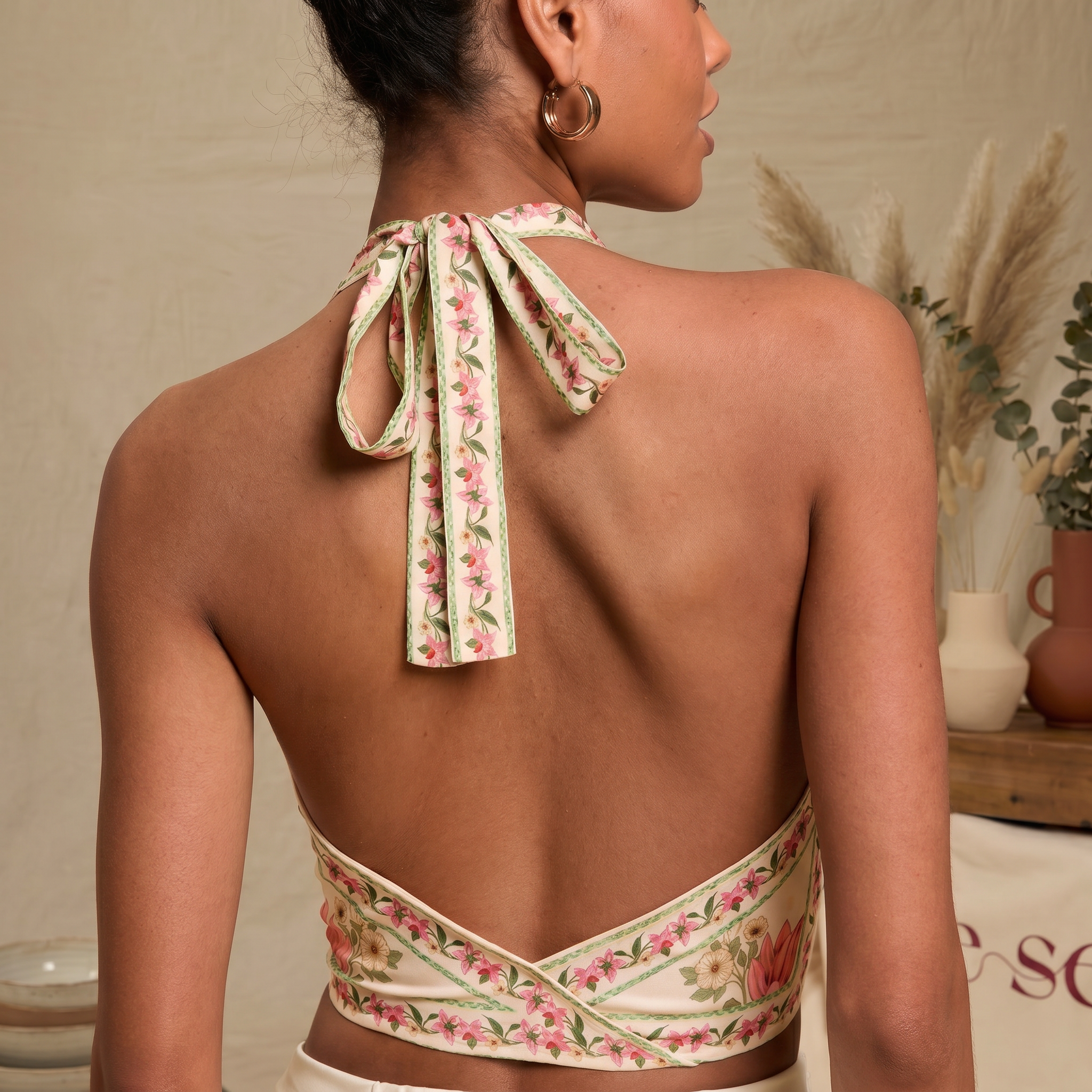 SMR Floral Knotted Set - Beige
