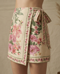 SMR Floral Knotted Skirt - Beige