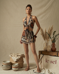 SMR Floral Knotted Set - Black